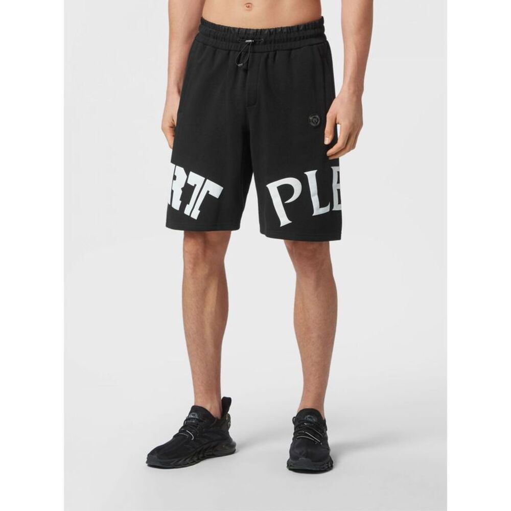Plein Sport Men Plein Sport Jersey Sports Shorts With Elasticated Waist And Logo